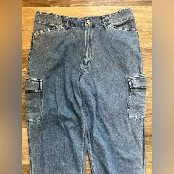 BAGATELLE VINTAGE Women’s Medium Wash Baggy Cargo Light Weight Jeans Size 14 - Picture 9 of 10